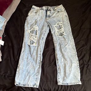 Medium wash jean wide leg size women 0XL